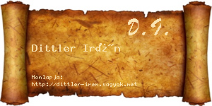 Dittler Irén névjegykártya